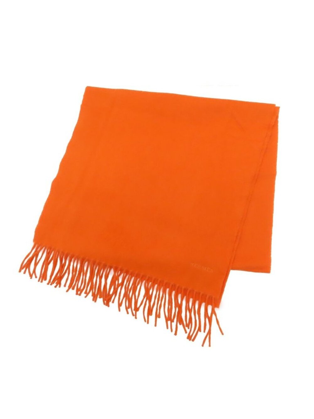 Hermes Scarf Large Shawl Orange Cashmere